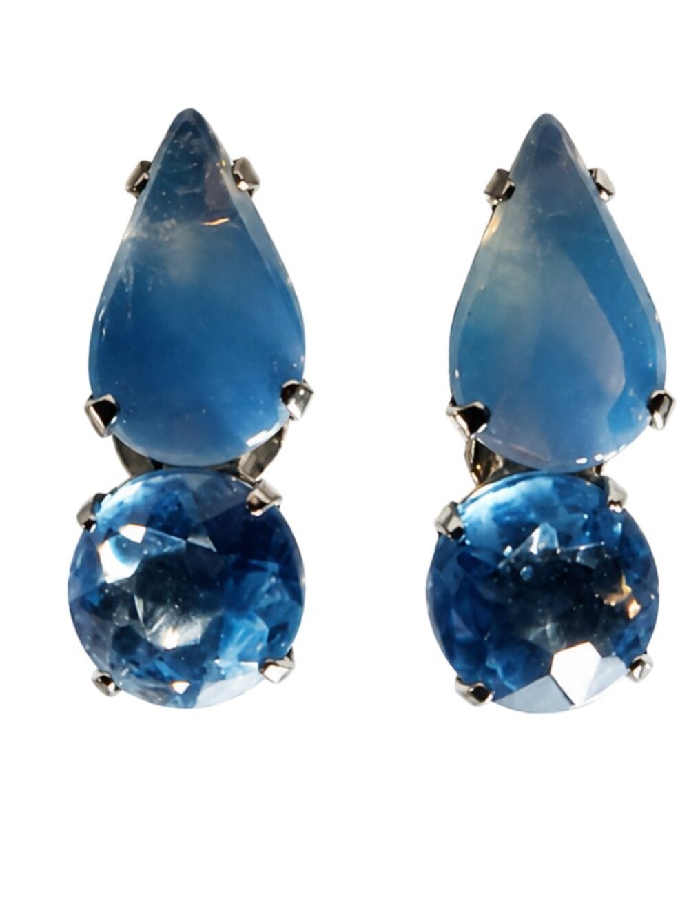 Vintage Glass/Rhinestone Clip-On Earrings